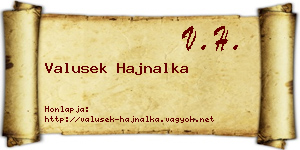 Valusek Hajnalka névjegykártya